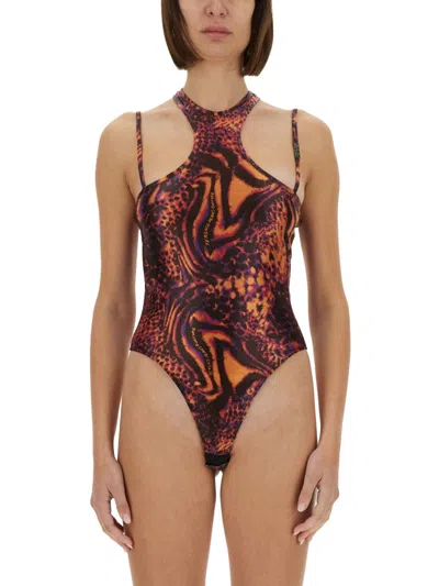 VERSACE JEANS COUTURE LEOTARD WITH PRINT