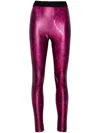 Versace Jeans Couture Lizard-print Leggings In Pink