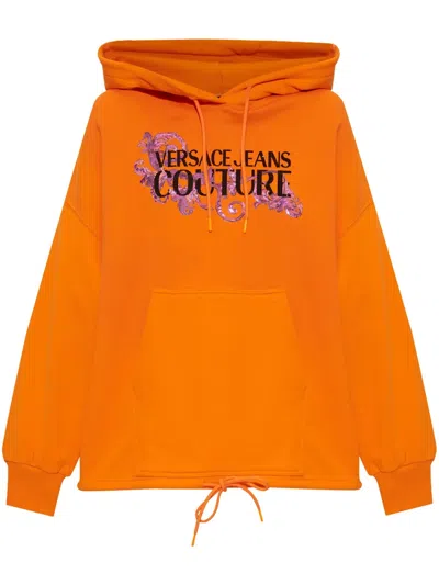 VERSACE JEANS COUTURE LOGO-APPLIQUÉ HOODIE
