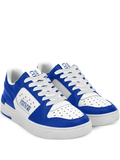 Versace Jeans Couture Logo-appliqué Sneakers In Blue