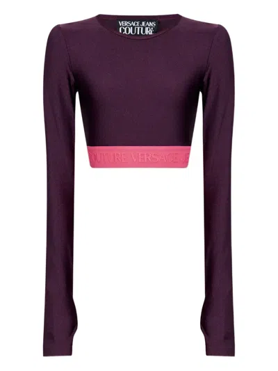 Versace Jeans Couture Logo-band Long-sleeve T-shirt In Pattern