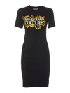 Versace Jeans Couture Crystal Outline Barocco Mini Dress In Black