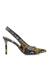 Versace Jeans Couture Regalia Baroque Slingback In Patent Leather In Black
