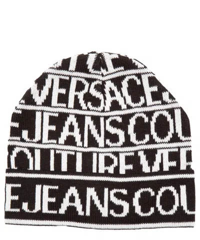Versace Jeans Couture Logo Beanie In Black