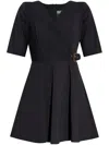 Versace Jeans Couture Logo-buckle Mini Dress In Black