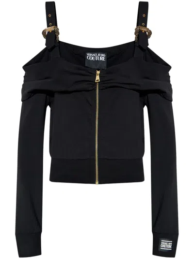 Versace Jeans Couture Logo-buckle Sweatshirt In Black