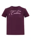Versace Jeans Couture Logo Burgundy Stretch Cotton T-shirt In Purple