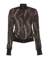 Versace Jeans Couture Logo-chain Printed High Neck Jacket In Multi