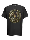 Versace Jeans Couture T-shirt With Printed Logo In Black
