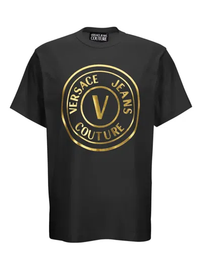 VERSACE JEANS COUTURE LOGO CIRCULAR-EMBLEM T-SHIRT
