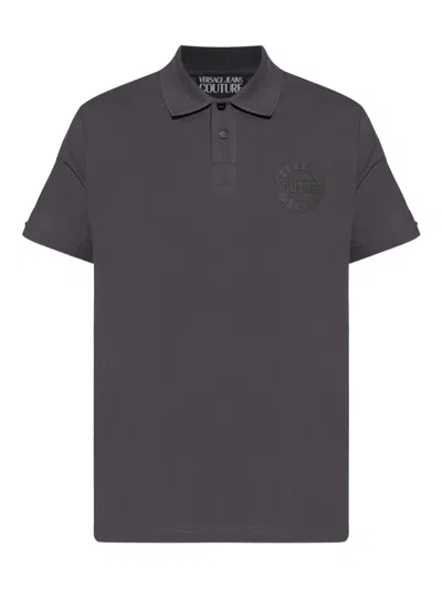 Versace Jeans Couture Polo With Logo In Blue