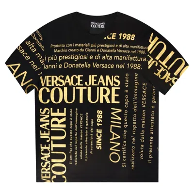 Pre-owned Versace Jeans Couture Logo Cotton T-shirt In Black