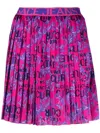 Versace Jeans Couture Logo Couture Pleated Miniskirt In Multi