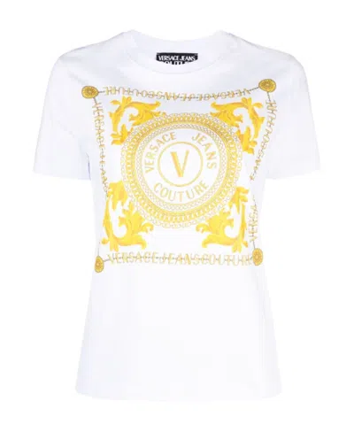 Versace Jeans Couture Logo Couture Printed Crewneck T-shirt In White