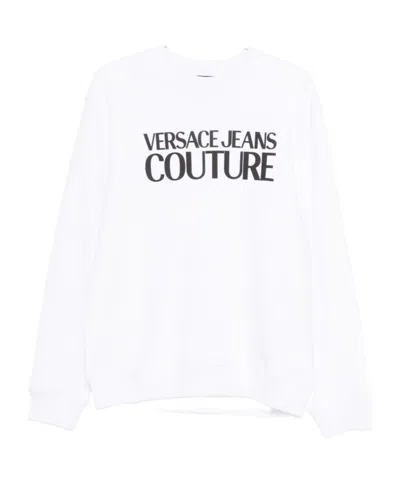 Versace Jeans Couture Logo Crewneck Sweatshirt In White