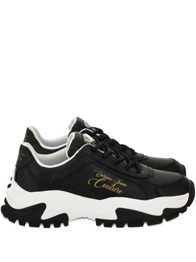 Versace Jeans Couture Logo-detail Chunky Sneakers In Black