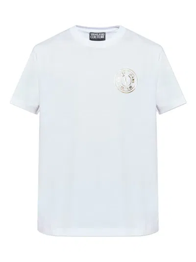 Versace Jeans Couture Logo-detail Cotton T-shirt In White