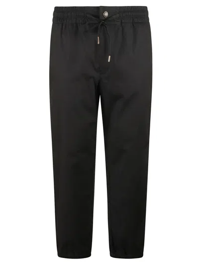Versace Jeans Couture Logo Detail Drawstring Waist Jeans In Black