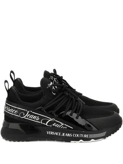 Versace Jeans Couture Logo-detail Lace-up Sneakers In Black