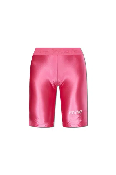 Versace Jeans Couture Logo Detail Pants In Pink