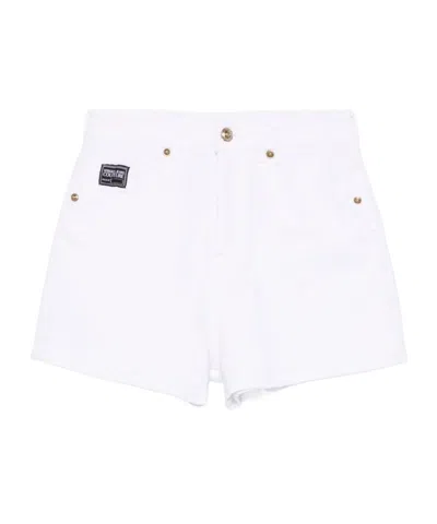 Versace Jeans Couture Logo Detail Shorts In White