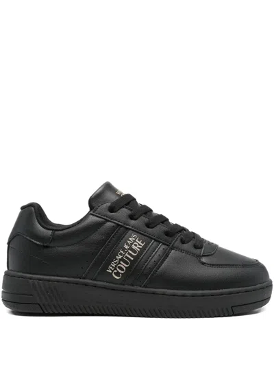 Versace Jeans Couture Logo-detail Sneakers In Black