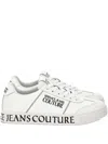 Versace Jeans Couture White Logo Leather Sneaker In Animal Print