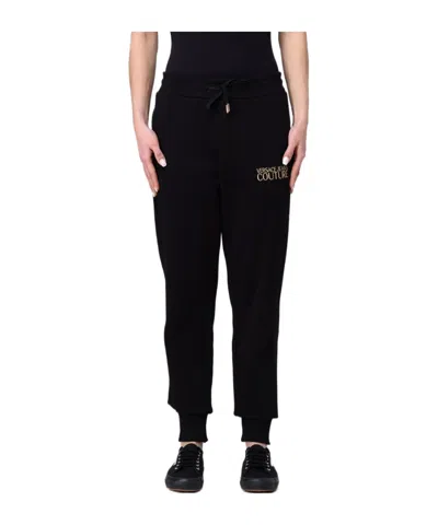 Versace Jeans Elastic Waist Sports Pants In Black