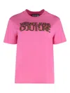 Versace Jeans Couture Cotton Crew-neck T-shirt In Pink