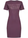 Versace Jeans Couture Logo-embellished T-shirt Dress In Purple