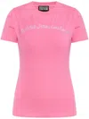 Versace Jeans Couture Logo-embellished T-shirt In Pink