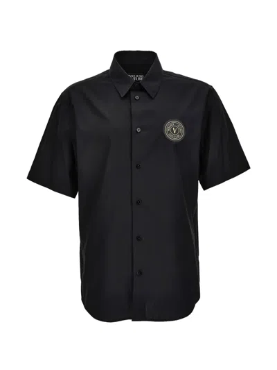 Versace Jeans Couture Logo-emblem Shirt In Black