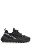 Versace Jeans Couture Logo-embossed Round Toe Sneakers In Black