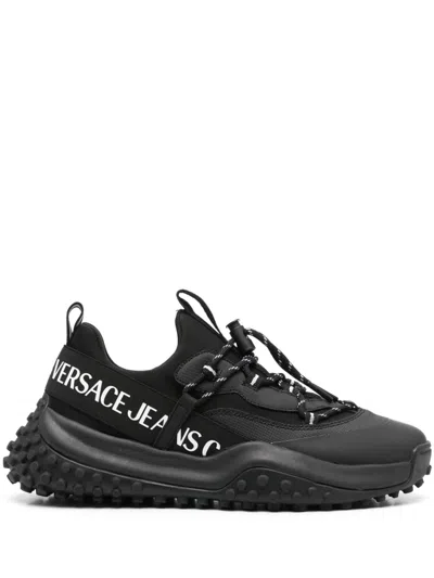 VERSACE JEANS COUTURE LOGO-EMBOSSED SNEAKERS