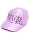 Versace Jeans Couture Logo-embroidered Baseball Cap In Violett