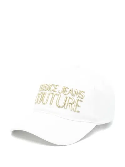 Versace Jeans Couture Logo-embroidered Baseball Cap In Weiss