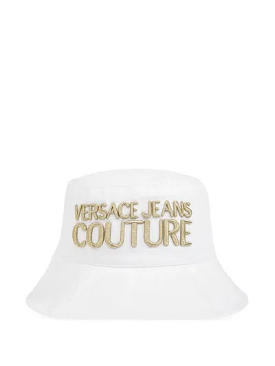Versace Jeans Couture Logo-embroidered Bucket Hat In White