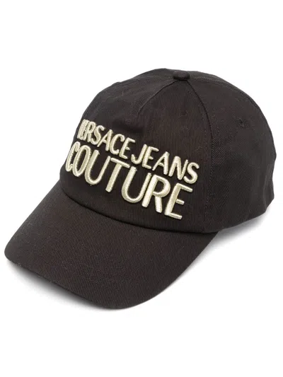 Versace Jeans Couture Logo-embroidered Cap In Schwarz