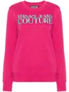 Versace Jeans Couture Logo-embroidered Cotton Sweatshirt In Pink