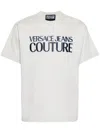 Versace Jeans Couture Logo-embroidered Cotton T-shirt In Grey
