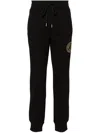 Versace Jeans Couture Logo-embroidered Cotton Track Pants In Black