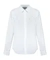 Versace Jeans Couture Logo Embroidered Long-sleeved Shirt In White