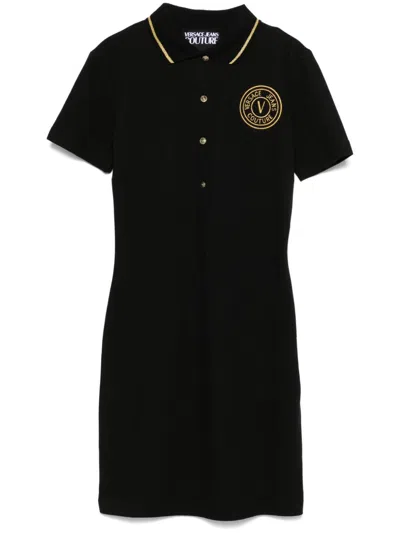 VERSACE JEANS COUTURE LOGO-EMBROIDERED MINI DRESS
