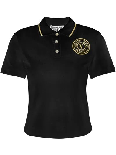 VERSACE JEANS COUTURE LOGO-EMBROIDERED POLO SHIRT