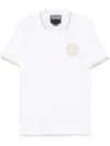 Versace Jeans Couture Logo-embroidered Cotton Polo Shirt In White