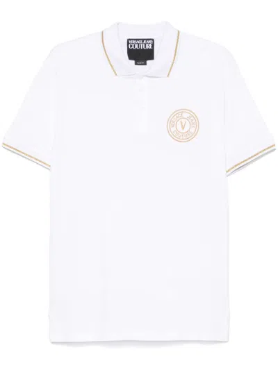 VERSACE JEANS COUTURE LOGO-EMBROIDERED POLO SHIRT