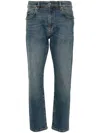 Versace Jeans Couture Logo-embroidered Slim-cut Jeans In Blue