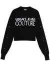Versace Jeans Couture Women's Logo Embellished Top In Black