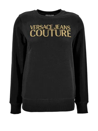 Versace Jeans Couture Logo-embroidered Sweatshirt In Black