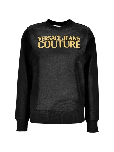 Versace Jeans Couture Logo-embroidered Sweatshirt In Black